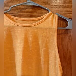 heathered orange active tank top